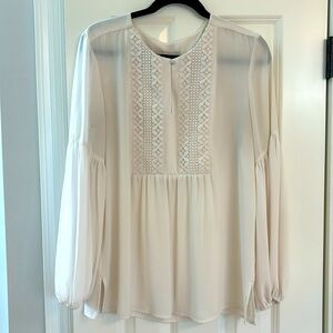 LOFT sheer cream colored blouse.  Size medium